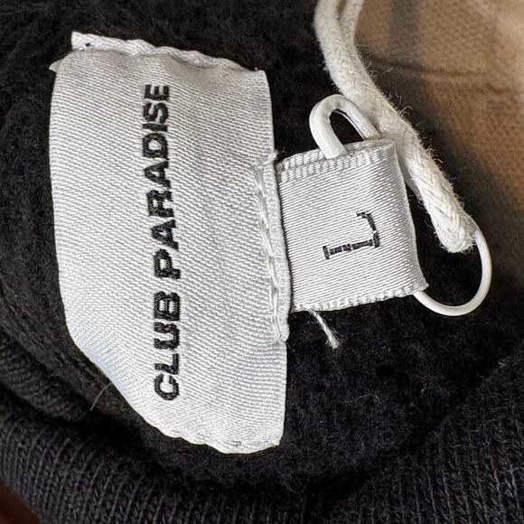 Club Paradise "A Midnight Romance" Faded Black Cotton Hoodie Mens Large - Picture 9 of 11